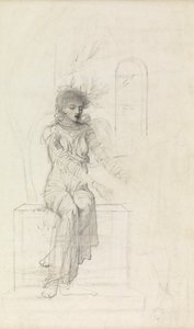Study of a seated woman by John Melhuish Strudwick